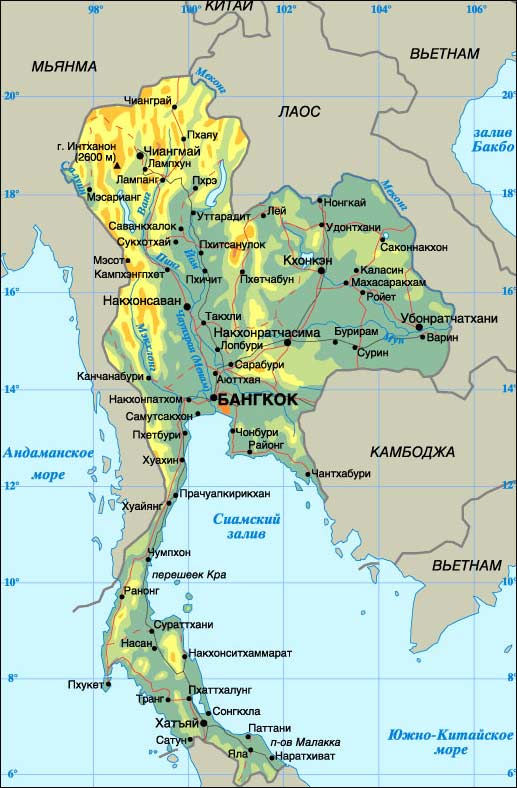 карта тайланда